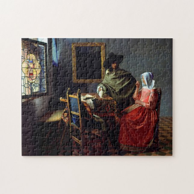 Quebra-cabeça Johannes Vermeer - O Vidro do Vinho (Horizontal)