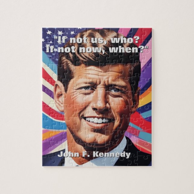 Quebra-cabeça John F. Kennedy Cita Inspiração Motivacional (Vertical)