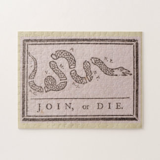 Quebra-cabeça Join or Die by Benjamin Franklin