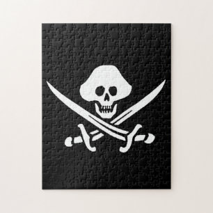 Quebra-cabeça Jolly Roger Pirate Skull Bones Red Bandanna