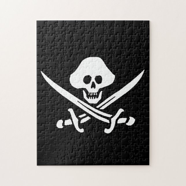 Quebra-cabeça Jolly Roger Pirate Skull Bones Red Bandanna (Vertical)