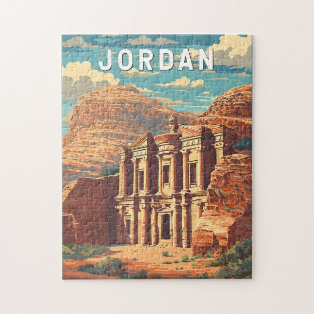 Quebra-cabeça Jordan Illustration Travel Art Vintage (Vertical)