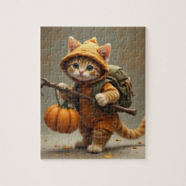 Quebra-cabeça jornada de outono de gatinho vagabundo