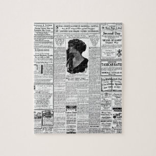 Quebra-cabeça Jornal preto & branco velho, anúncio retro do
