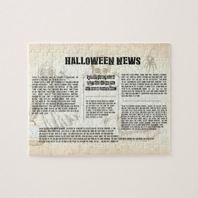 Quebra-cabeça Jornal Vintage Halloween (Horizontal)