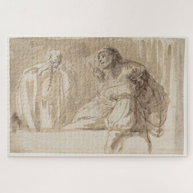 Quebra-cabeça Jovem aponta, mantém a mulher inconsciente (Horizontal)