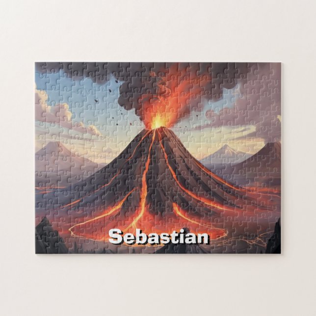 Quebra-cabeça Jovem Cientista Vulcano Personalizado (Horizontal)