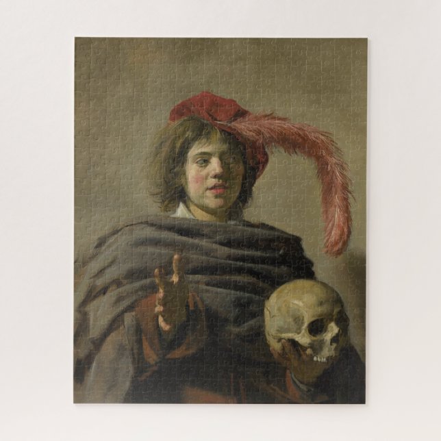 Quebra-cabeça Jovem com uma Caveira Arte Clássica (Vertical)