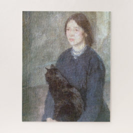 Quebra-cabeça Jovem Segurando um Gato Negro (por Gwen John)