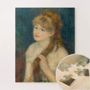 Quebra-cabeça Jovem Travando seu cabelo por Renoir
