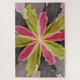 Quebra-cabeça Joy, verde rosa, Antracite Fantasia Flor Fractal
