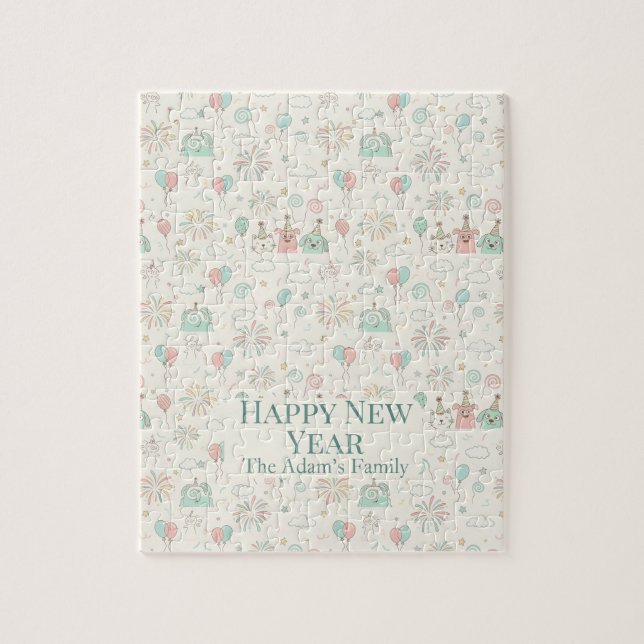 Quebra-cabeça Joyful Happy New Year 2026 Kids Custom Name (Vertical)