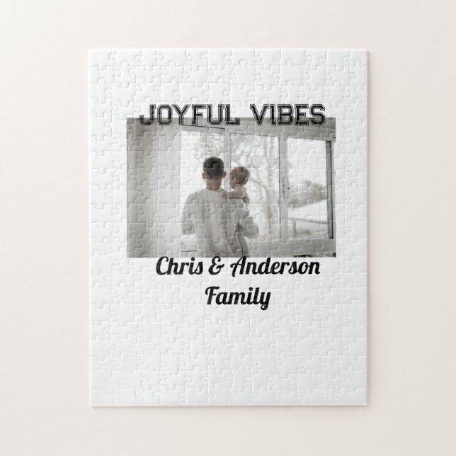 Quebra-cabeça Joyful Vibes pai filho da família Natal p (Vertical)