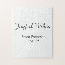 Quebra-cabeça Joyful Vibes red Christmas add family name date