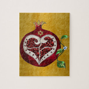 Quebra-cabeça Judaica Pomegranate Heart Hanukkah Rosh Hashanah