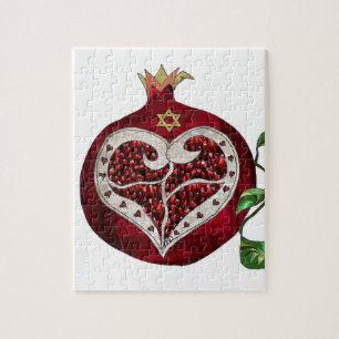 Quebra-cabeça Judaica Pomegranate Heart Hanukkah Rosh Hashanah