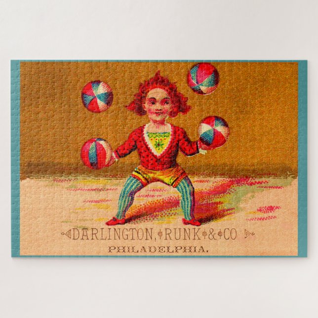 Quebra-cabeça Juggler Darlington, Runk & Co, cartão comercial vi (Horizontal)