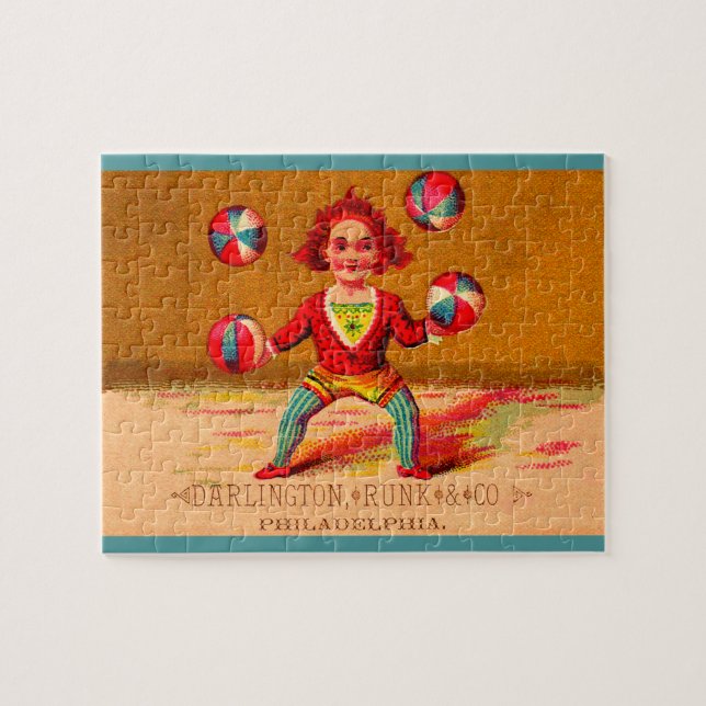 Quebra-cabeça Juggler Darlington, Runk & Co, cartão comercial vi (Horizontal)