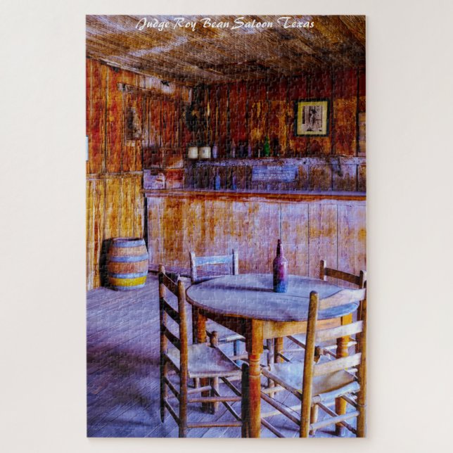 Quebra-cabeça Juíza Roy Bean Saloon Texas.Cartões de natal Ji (Vertical)
