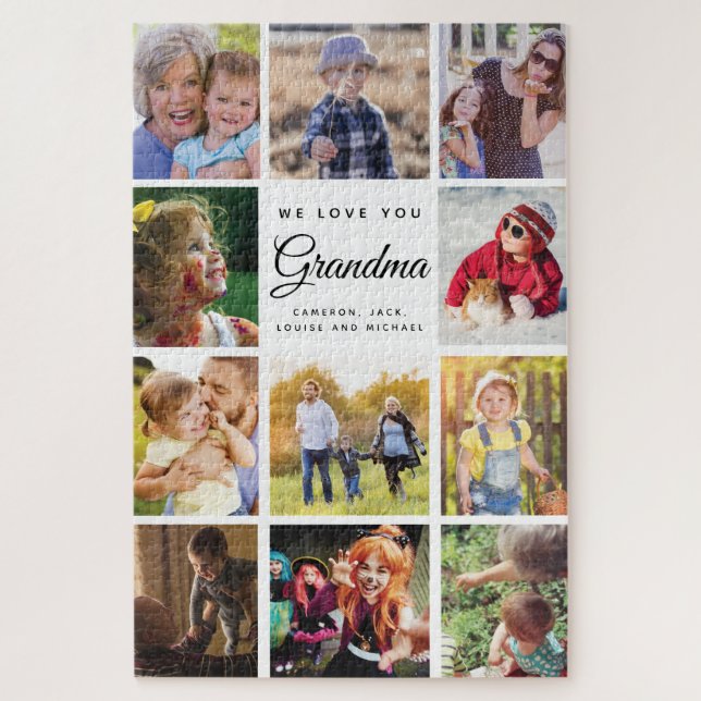 Quebra-cabeça Jumbo Family Photo Collage Grandma WE LOVE YOU (Vertical)