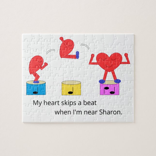 Quebra-cabeça Jumping Heart in Love:  White (Horizontal)