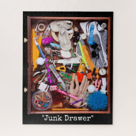 Quebra-cabeça Junk Drawer Chaos Vintage Flat Lay Illustration
