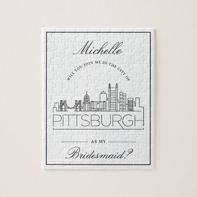 Quebra-cabeça Junte-Se A Mim Em Pittsburgh! | Bridesmaid Request (Vertical)