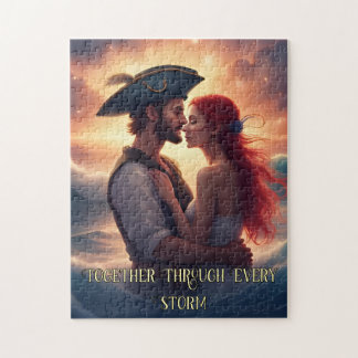 Quebra-cabeça Juntos Através De Cada Tempestade Pirata Romântica