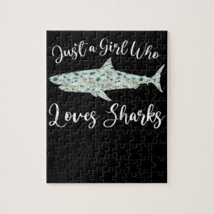 Quebra-cabeça Just A Girl Who Loves Sharks - Gifts Ocean Shark