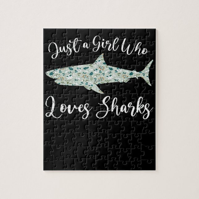 Quebra-cabeça Just A Girl Who Loves Sharks - Gifts Ocean Shark (Vertical)