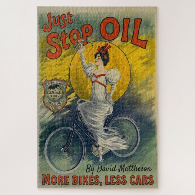 Quebra-cabeça Just Stop Oil Mug More Bikes Less Cars Activist (Vertical)