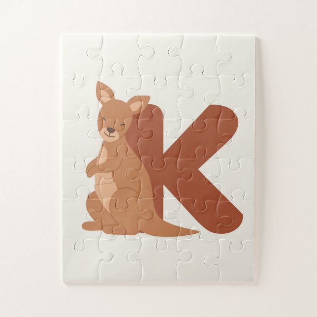 Quebra-cabeça K é para Canguru – Poster de Alfabeto de Animais F (Vertical)