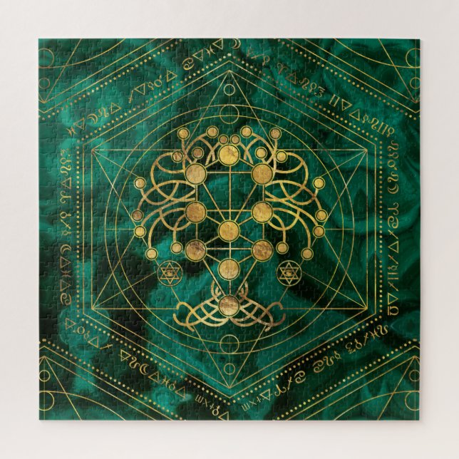 Quebra-cabeça Kabbalah A Árvore da Vida - Malachite (Vertical)