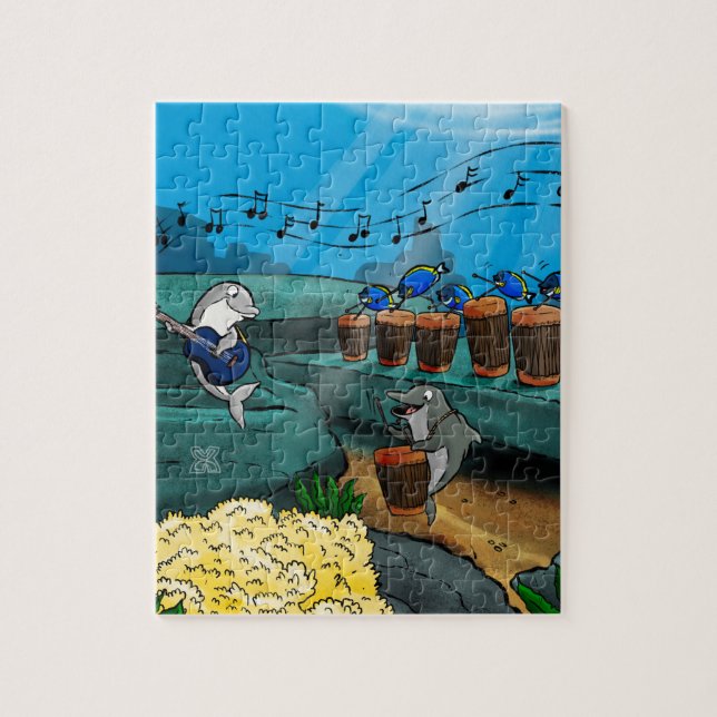 Quebra-cabeça Kai Dolphin Jamming in Africa Puzzle (Vertical)