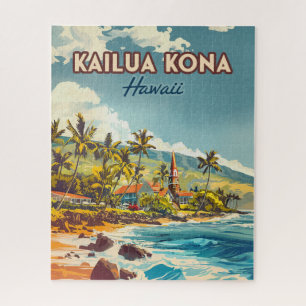 Quebra-cabeça Kailua Kona Hawaii Big Island Beach Vintage