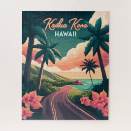 Quebra-cabeça Kailua Kona Hawaii Big Island Sunset Retro