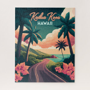 Quebra-cabeça Kailua Kona Hawaii Big Island Sunset Retro