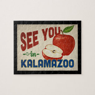 Quebra-cabeça Kalamazoo Michigan Apple - Vintage Travel