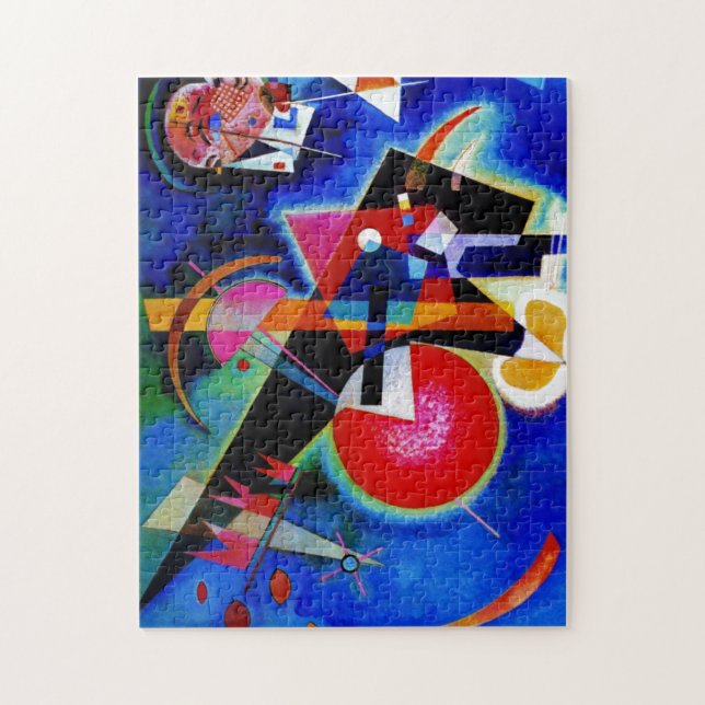 Quebra-cabeça Kandinsky na pintura de Abstrato azul (Vertical)