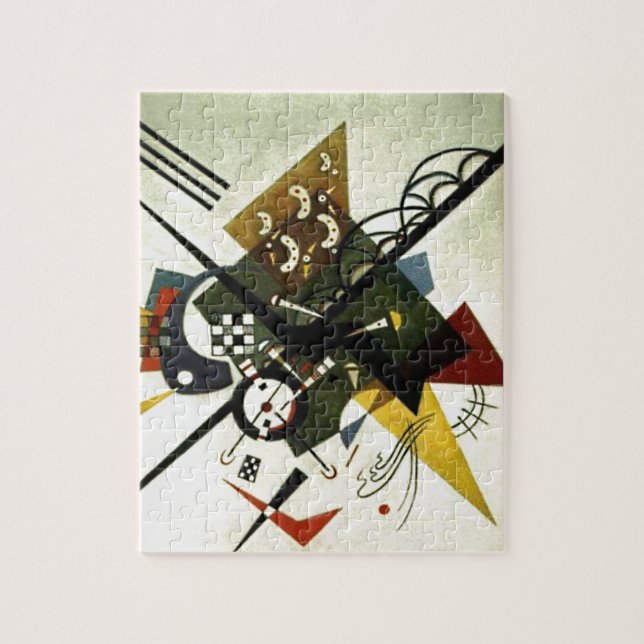 Quebra-cabeça Kandinsky Sobre A Abstrato De Pintura White II (Vertical)
