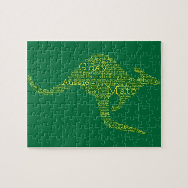 Quebra-cabeça Kangaroo feito de gíria australiana (Horizontal)