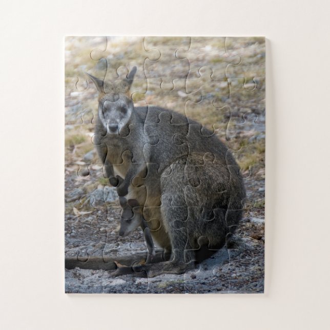 Quebra-cabeça Kangaroo Wallaby e Baby Joey Easy Kids (Vertical)