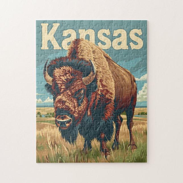 Quebra-cabeça Kansas American Bison (Vertical)