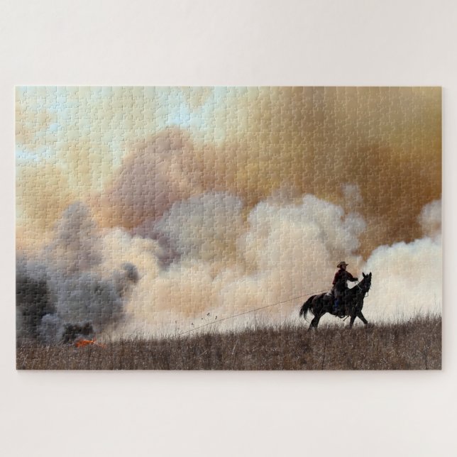 Quebra-cabeça Kansas Rancher Iniciando um Burn Controlado (Horizontal)