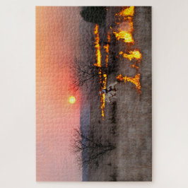 Quebra-cabeça Kansas Rancher verifica linha de fogo