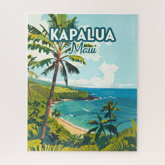 Quebra-cabeça Kapalua Maui Hawaii Bay Beach Vacer Retro (Vertical)