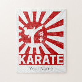 Quebra-cabeça Karate Martial Arts com Design japonês Vintage