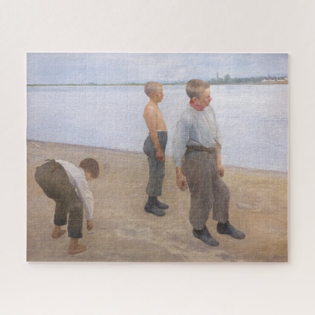 Quebra-cabeça Károly Ferenczy - Meninos Jogando Pedrinhas (Horizontal)