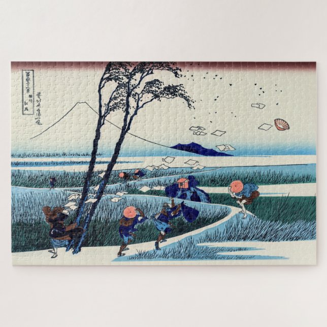 Quebra-cabeça Katsushika Hokusai - Ejiri na província de Suruga (Horizontal)