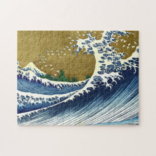 Quebra-cabeça Katsushika Hokusai - Onda Grande Colorida